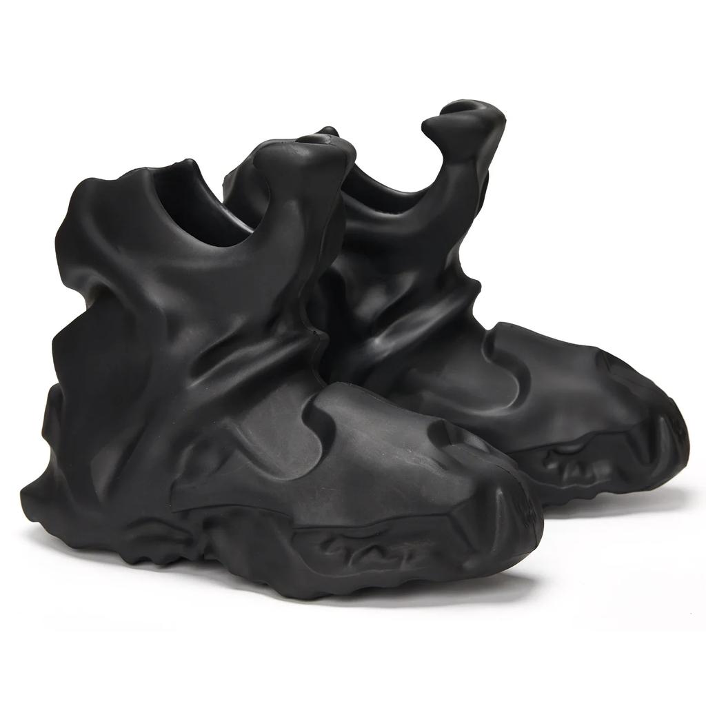 Новые мужские ботинки с круглым носком, высоким голенищем, на большой водонепроницаемой платформе, с толстой подошвой, готические кроссовки до середины икры, мужские мотоциклетные ботинки