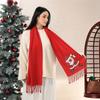 Winter Christmas Red Versatile Elk Print Imitation Cashmere Thickened Warm Fringed Scarf Autumn and Winter Men and Women