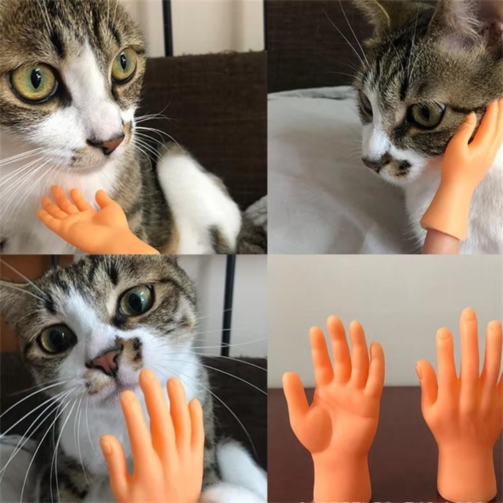 3pcs/set Bite Resistant Pet Finger Puppet Soft Cat Finger Fidget Creative Cat Teasing Toy  Cat Props