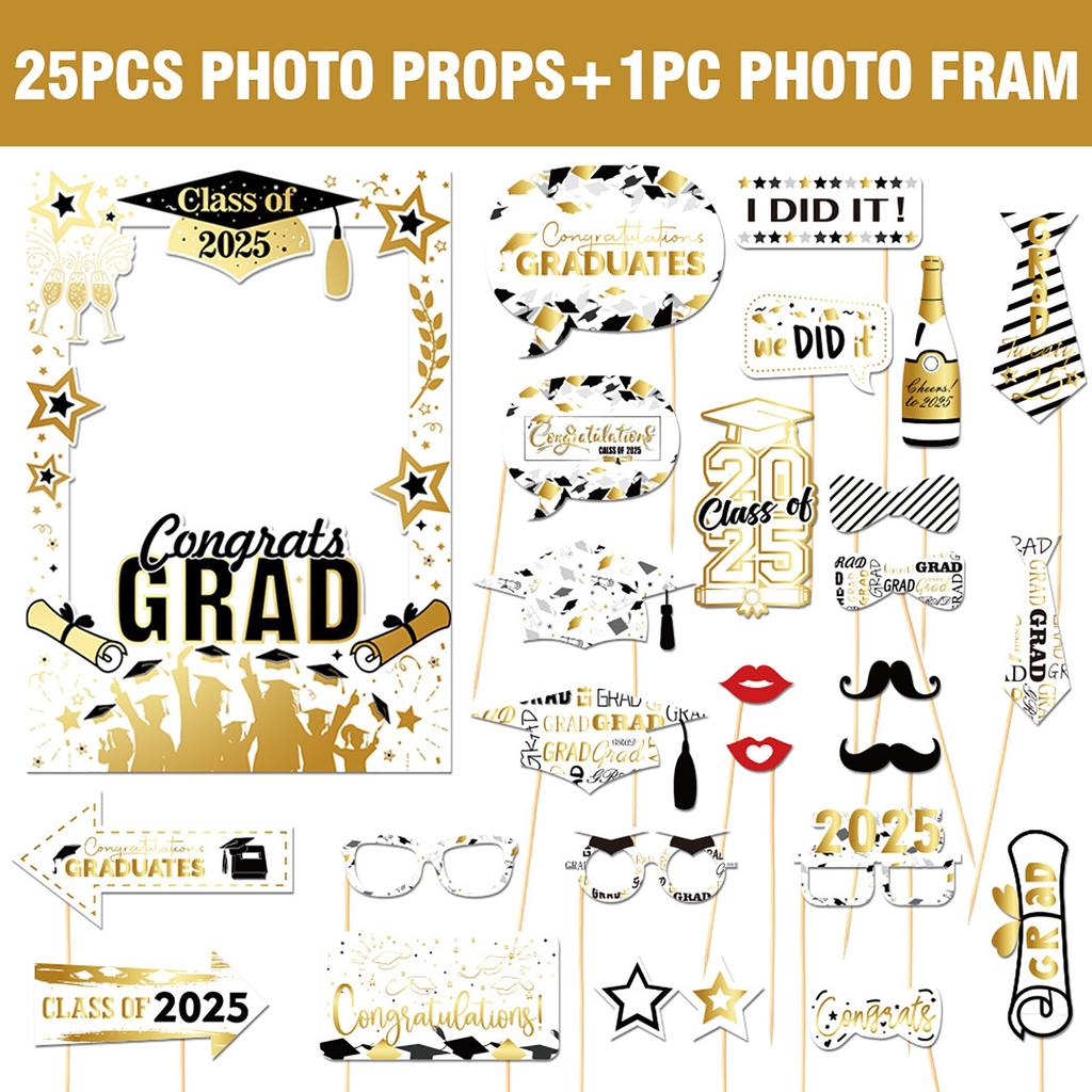 Graduation Season 26pcs Handheld Photo Frame Photo Props Party Decoration Supplies