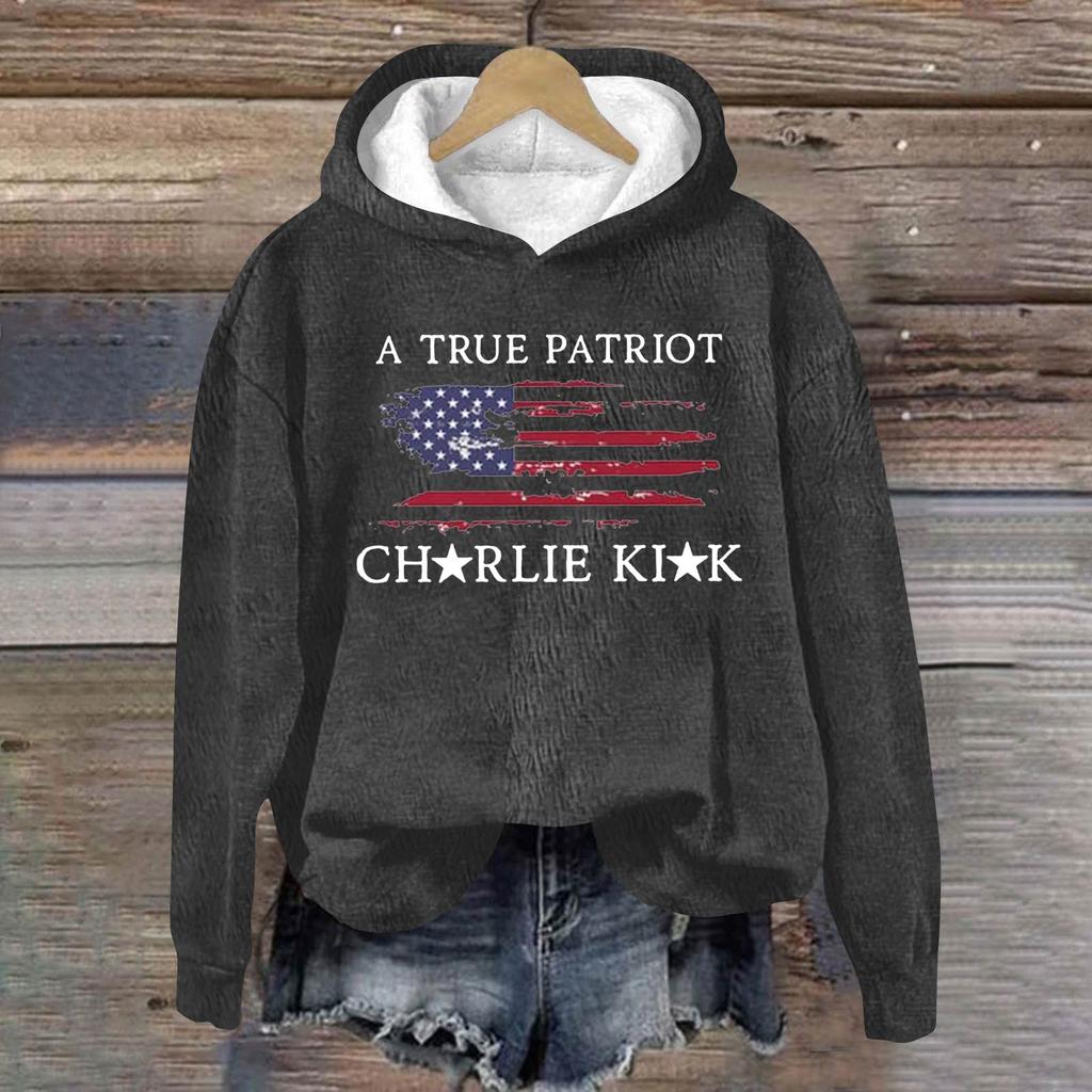 Ladies Fashion Casual Long Sleeve Printed Round Neck Hoodie Pullover Top