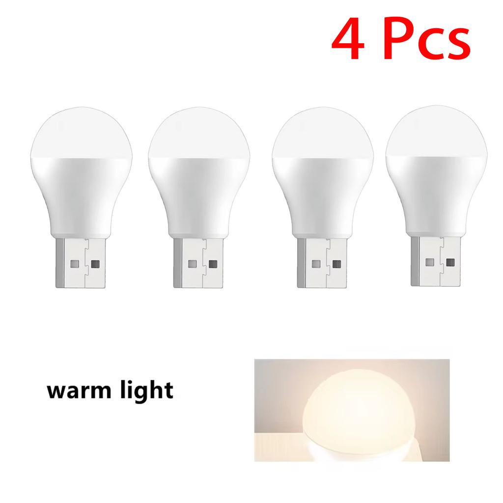 4 шт. USB-лампа для компьютера, мобильного телефона, зарядное устройство USB, маленькие книжные лампы, светодиодная лампа для защиты глаз, небольшой круглый светильник, ночник