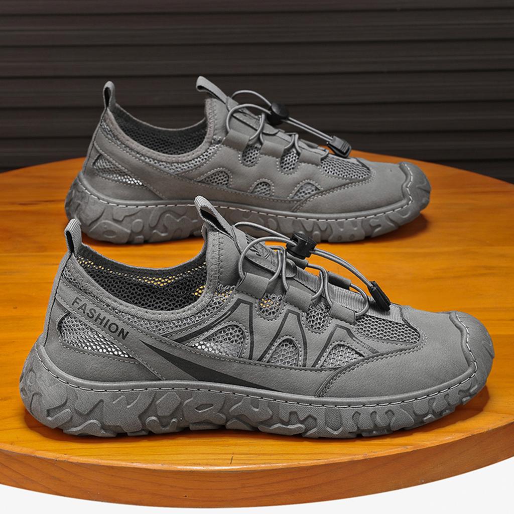 Fashion Male Casual Mesh Sports Shoes Lightweight Non-Slip Rubber Sole Hiking Shoes Outdoor Camp Walking Shoes Men Shose Summer