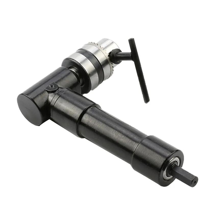 90 градусов черный прямоугольный электрический сверлильный инструмент угловой инструмент из алюминиевого сплава токарный инструмент железный патрон адаптер инструмент для сверления узких пространств