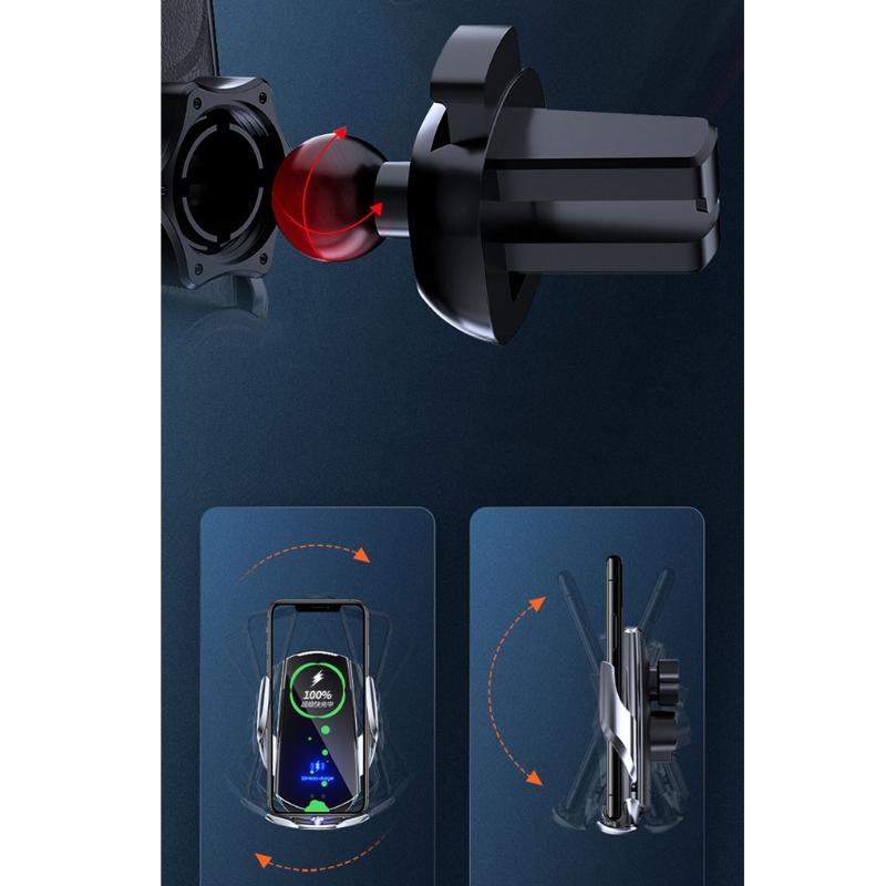 Автомобильный держатель для телефона премиум-класса, беспроводное зарядное устройство, кронштейн для мобильного телефона, индукционное открытие, закрытие, навигация, фиксирующая рамка, автодержатель