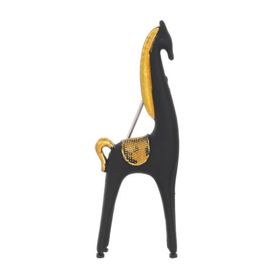 Minimalist Horse Brooch White Black Alloy Horse Lapel Pin Decorative Artistic Brooch Pin Outfit Accessory Gift for Men And Women