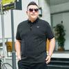 Мужская модная повседневная рубашка-поло с короткими рукавами Fat Man Fat Plus размера, футболка с отворотами и половиной рукавов, летние топы