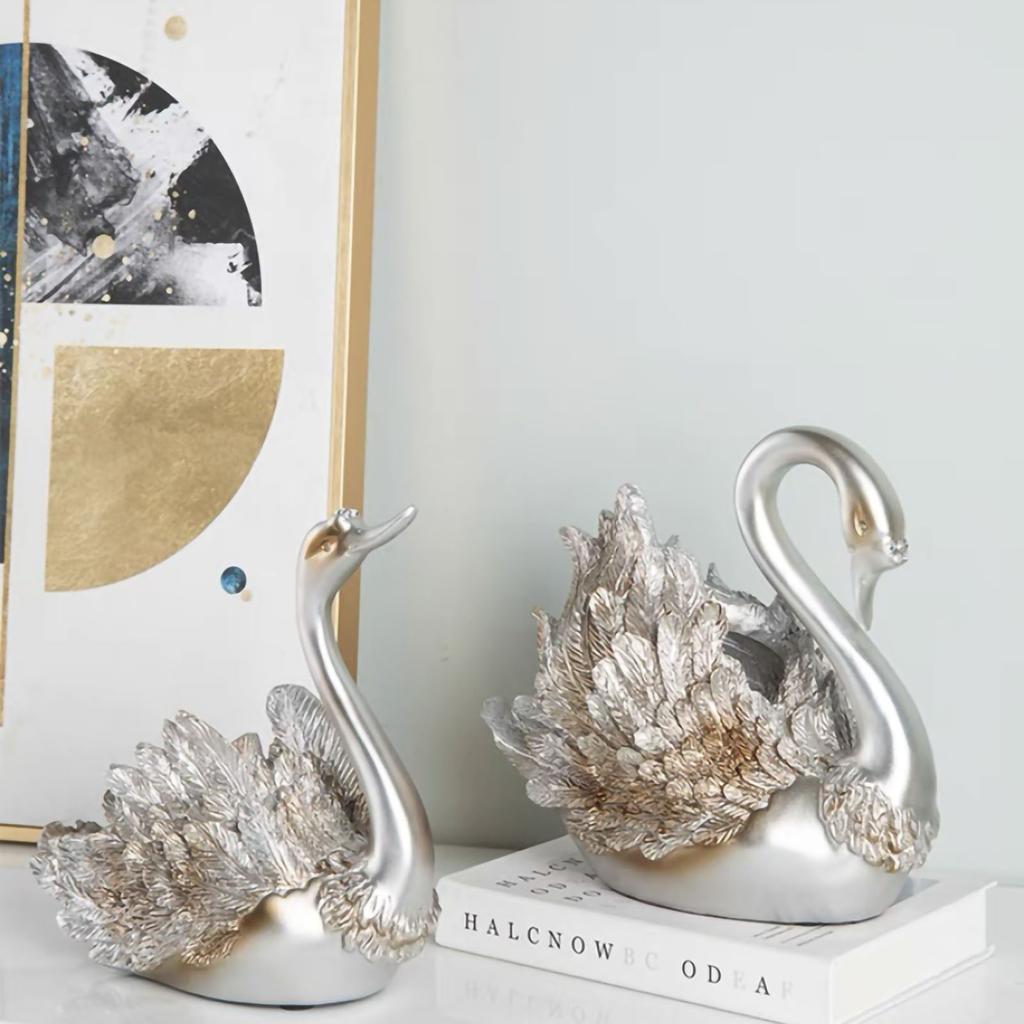 Пара лебедей украшение гостиная тумба под телевизор лебедь украшение современное украшение для дома свадебные подарки