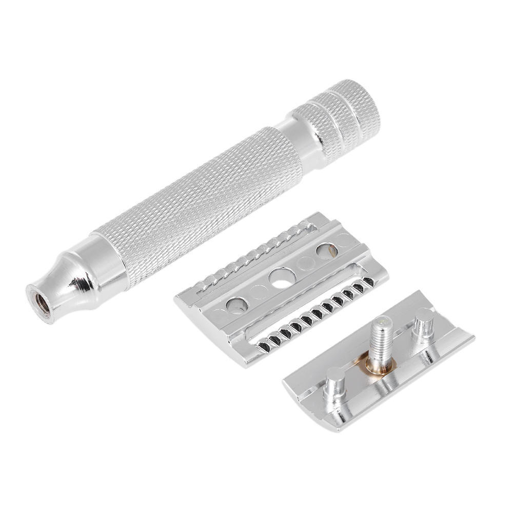 Бритвенные бритвы с двойной ручкой, безопасные, традиционные, для влажного бритья, нержавеющая сталь, хромированное покрытие