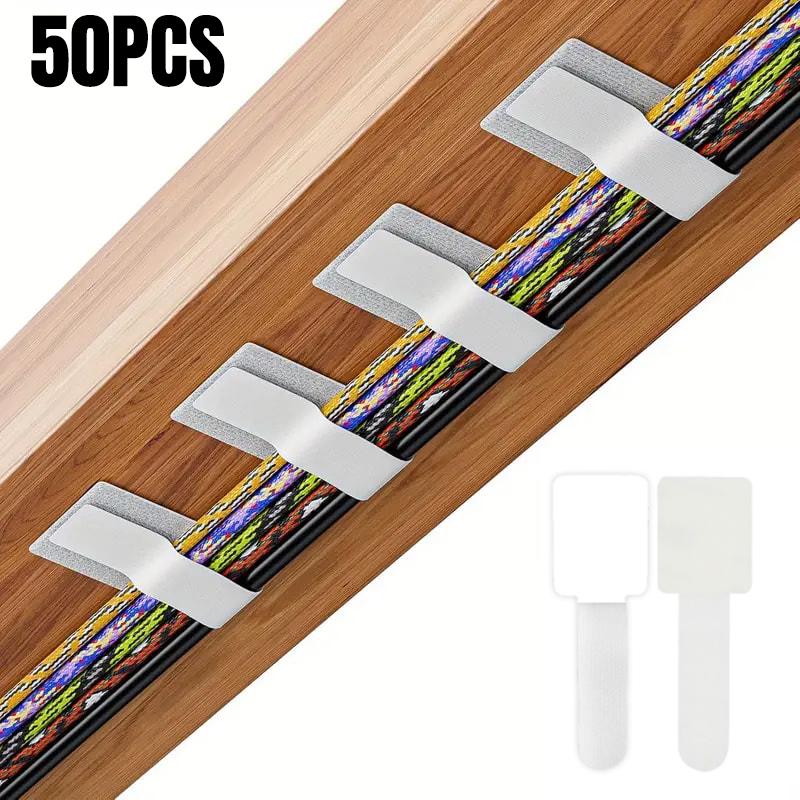11-11pc Reusable Cable Ties Hook and Loop Cable Ties Self Adhesive Cable Organizer Table Wall Adhesive Cable Routing Holder
