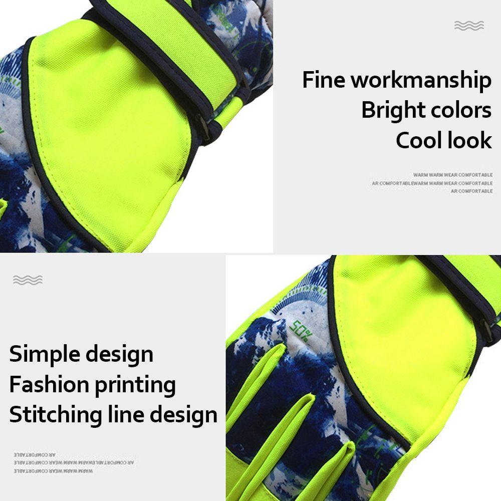 Children Cartoon Full Finger Windproof Ski Mittens Skiing Gloves Snowboarding Skiing Accessories