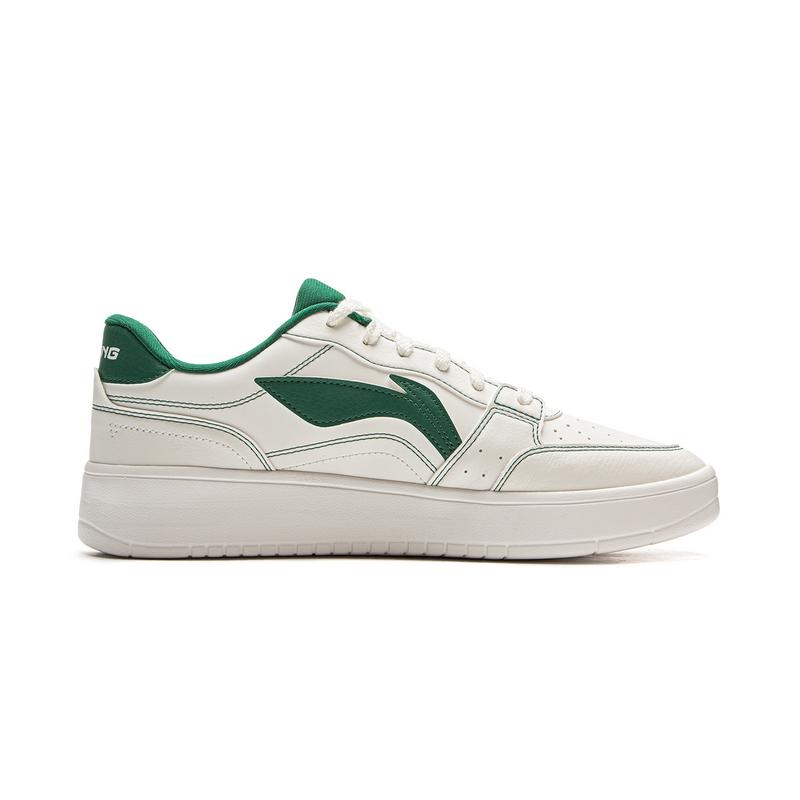 Li Ning Sycee Impact Resistance And Abrasion Resistant Low top Skateboard Shoes Men's White Green AGCV143-4