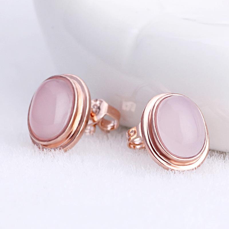 Модные серьги-гвоздики из натурального камня гибискуса с ярким лунным сердцем и кристаллами, модные женские посеребренные ювелирные изделия