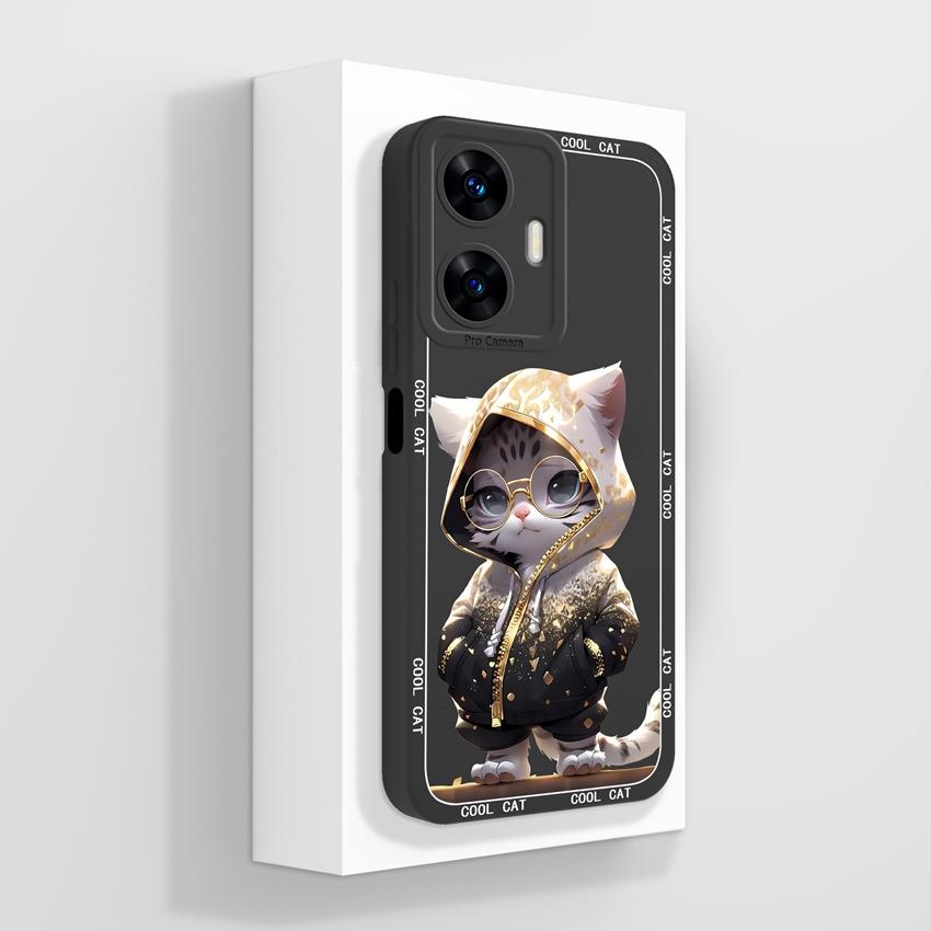 Красивые чехлы для телефона в форме сердца любви для Realme C55 C35 C25 C20 C15 C11 C21Y C25Y Мягкий жидкий силиконовый бампер Противоударный защитный чехол для Realme Casing