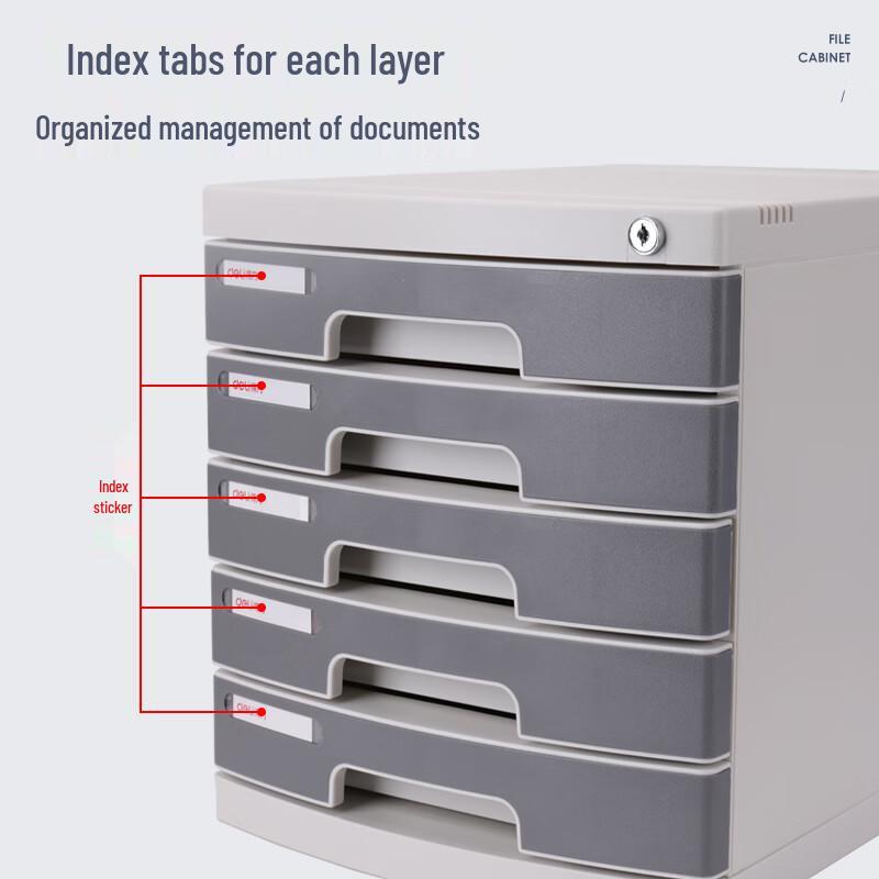 Deli 5-Layer Locking Desktop File Cabinet