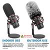 Pop Filter for Hyperx Qu&s, Microphone Foam Cover + Furry Wind Muff, Hyperx Qu&s Microphone Pop Filter Windscreen Cover for Indoor/Outdoor Use, 2-Pack