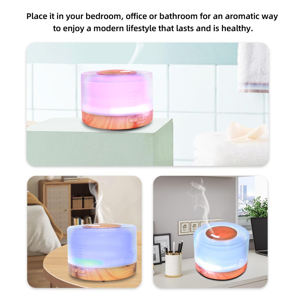 500ml Aromatherapy Diffuser Set with 6 Therapeutic Oils, 7 Calming Lights, Auto-Off & Silent Ultrasonic Mist for Relaxation