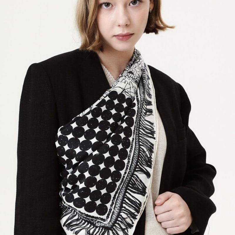 ONSZ Printed Fringe Silk Scarf