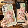 Phone case: 2D flat, suitable for Samsung Galaxy A34 A35 M05 M06 S20 S22 S21 FE Plus 5G protective case, pink little bunny, perfect holiday gift for C