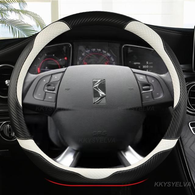 Для Citroen DS3 DS4 DS5 DS5 DS 5LS DS6 DS7 DS9 автомобильный чехол на руль из углеродного волокна кожа D форма 38 см автоаксессуары