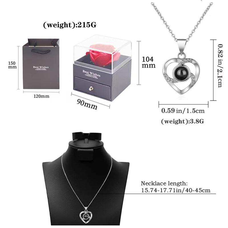 GemChic Женское Изысканное Ожерелье с Подвеской «Я Люблю Тебя» на 100 Языках С Подарочной Коробкой Подарок На День Рождения Рождественские Украшения