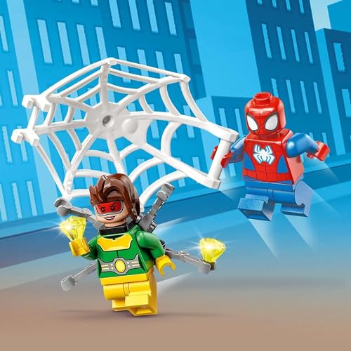 LEGO Marvel Человек-паук и Удивительные друзья Машина Человека-паука и Доктор Осьминог Игрушка Подарок на День Рождения Конструктор Развивающий Мальчики Девочки Дети 4 года 5 лет
