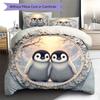 Cute little birds Pattern Bedding Quilt Set Quilt Cover Pillowcase Home Decoration Birthday Gift (1 * duvet cover + 2 * pillowcase, without core)