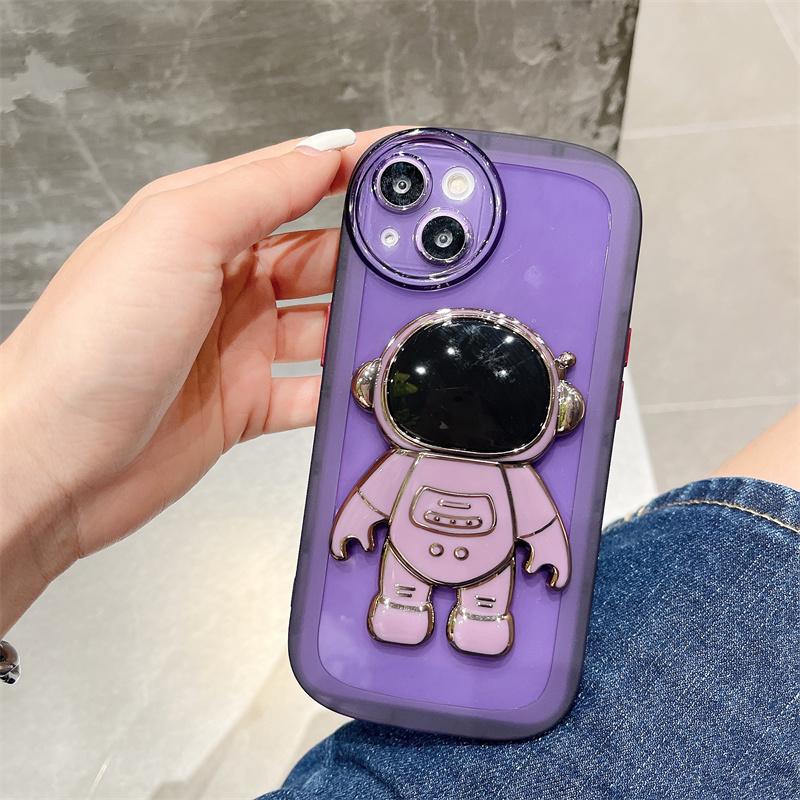 3d прозрачный чехол для телефона из ТПУ с астронавтом для Iphone 13 11 12 Pro Max X Xr Xs Max, круглая защита объектива, противоударный бампер, задняя крышка