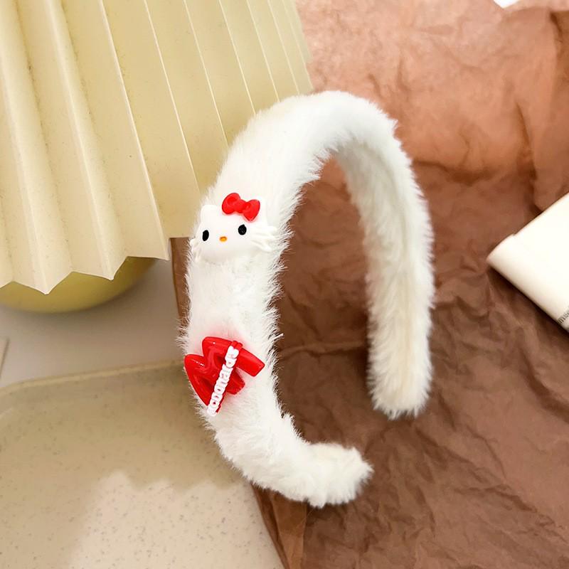 Очаровательная плюшевая повязка на голову с кроличьими ушками-сердечками для умывания лица - Милый мультяшный аксессуар для волос