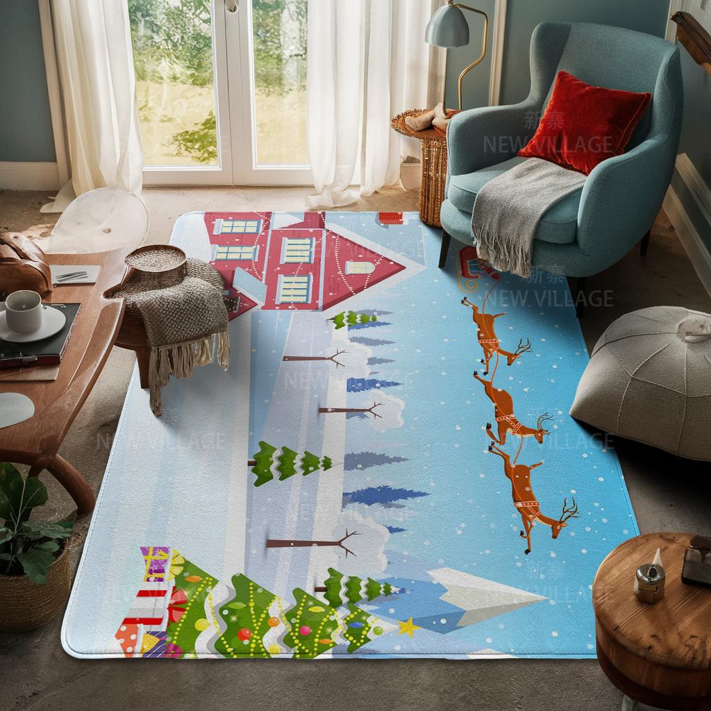 Ковер у входа в дом Домашний коврик у двери Гостиная Ванная Комната Ноги ванная комната Нескользящие коврики с водопоглощением для ванной Счастливого Рождества зима