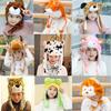Cartoon Plush Moving Hat Neck Warmer Movable Ears Airbag Cap Bomber Hat Animal Hat Headgear Winter