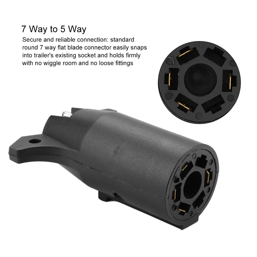 7 Way To 4 Way Flat Blade Trailer Towbar Towing Socket Plug Adapter Connector 12V US Plug