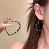 Ретро серьги-гвоздики с леопардовым принтом и сердечками, женский дизайн, уши