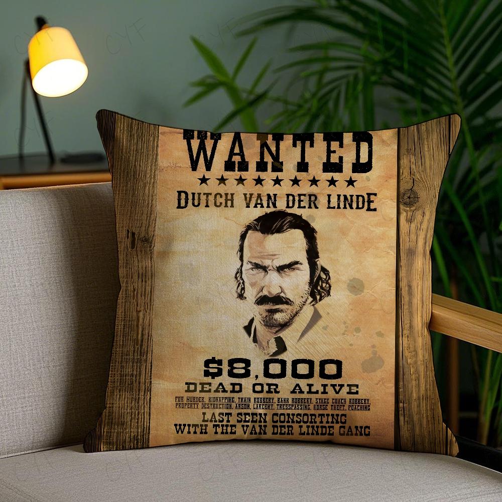 Red Dead R-Redemption 2 Игра Аниме Наволочка Противопылевой Клещ Наволочка Невидимая Молния Шелковистый Короткий Плюш Чехол на Подушку Дивана