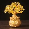Golden Money Tree Ornament Bring Good Luck Fortune Lucky Bag Tree Resin Figurine Statue Sculpture