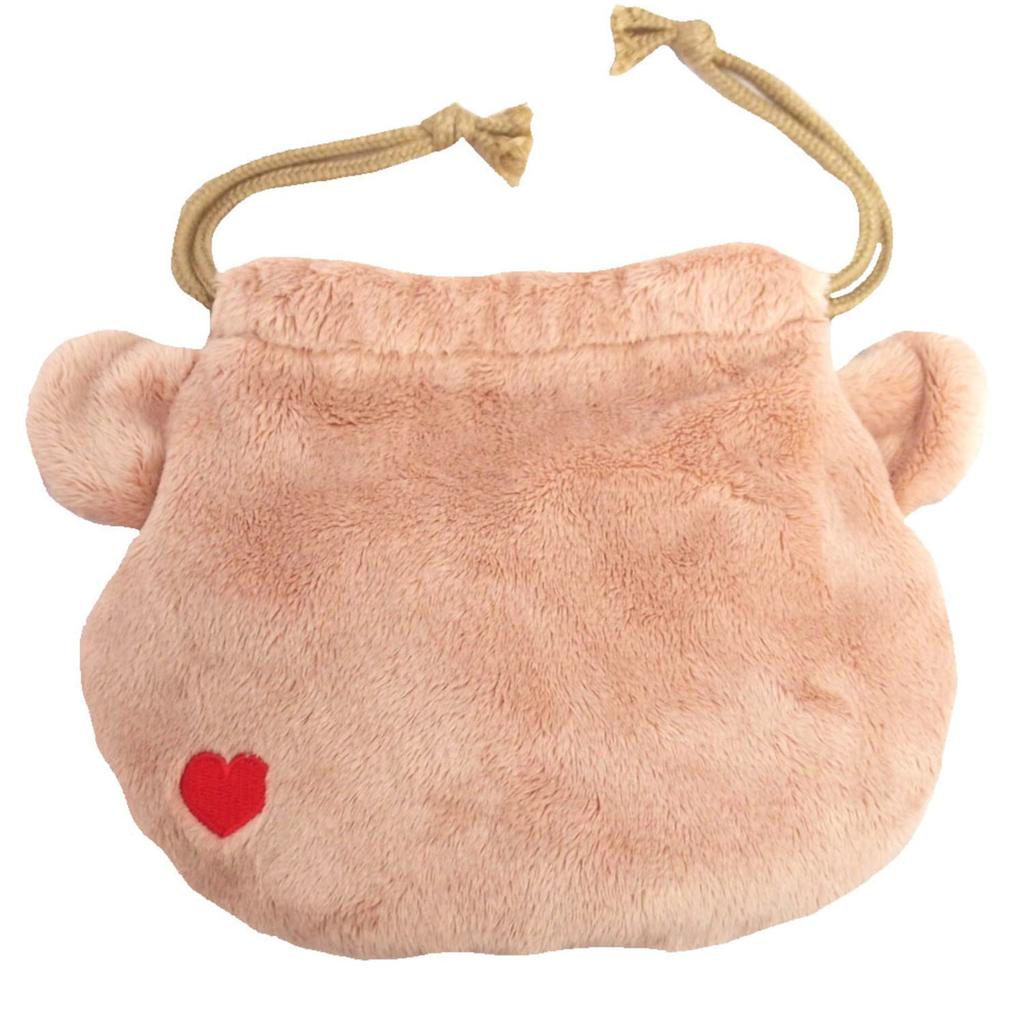 NICI Bear Figure Face Pouch, Made in Germany, Plush Toy Gift, Face Pouch, Drawstring Bag, Love Bear, Bear, 3090465