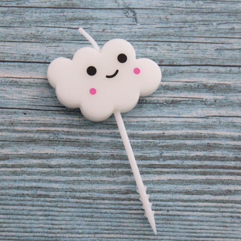New Cute Cartoon White Cloud Birthday Candle Sucking Card 5 Pack Baking Decoration Party Candles