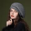 Женские береты во французском стиле, вязаные черные береты, модная французская шляпа для женщин