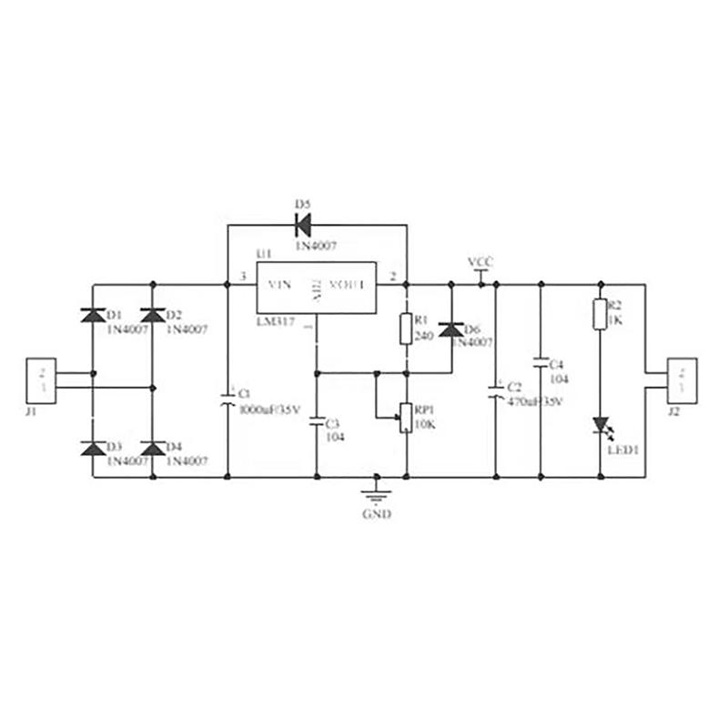 Lm317 Регулируемый комплект блока питания цепи постоянного тока DIY обучающие детали