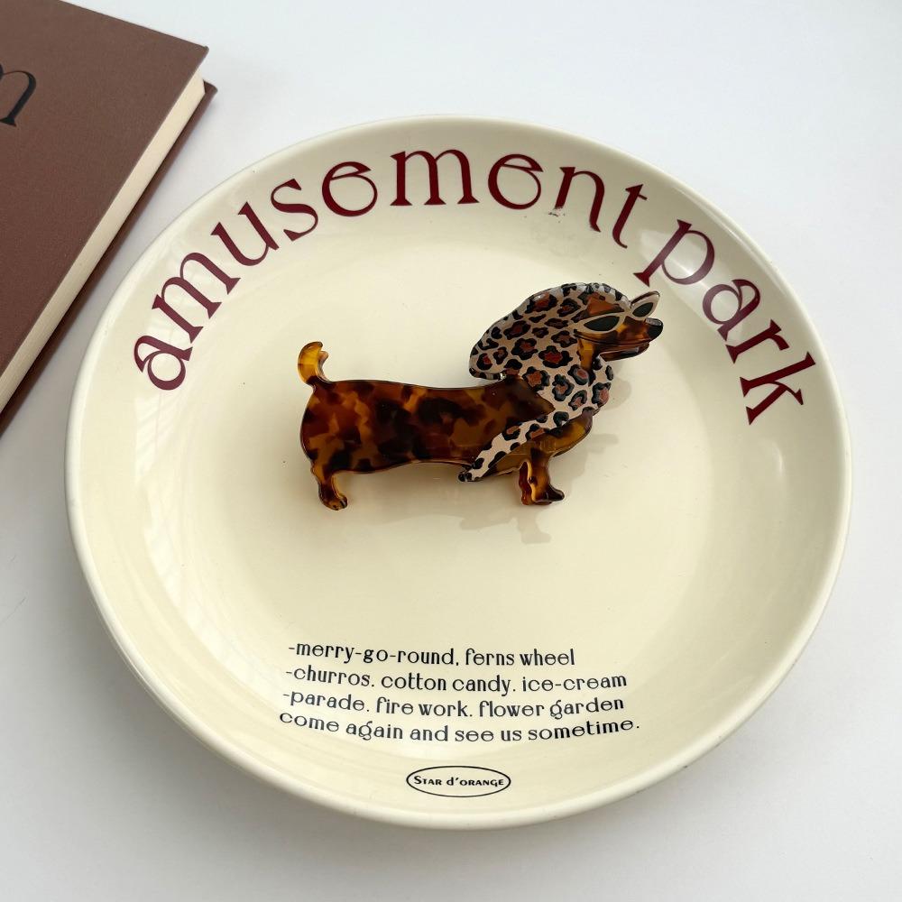 Acetic Acid Sausage Dog Hair Clip Large Cartoon Hairpin Fashion Dachshund Hair Claw  Streetwear
