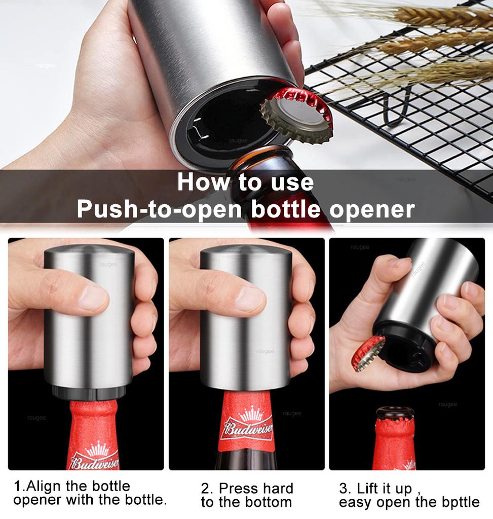 Wine Opener Automatic Wine Bottle Opener Portable Beer Bottle Opener Stainless Steel Beer Opener Magnetic Wine Cap Beer Opener