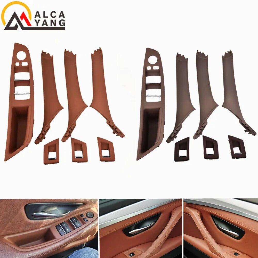 Beige Black Car Inner Door Panel Handle Pull Trim Cover Fit For BMW 5 Serie F10 F11 520i 528i 525d 535i 51417225857 51417225853