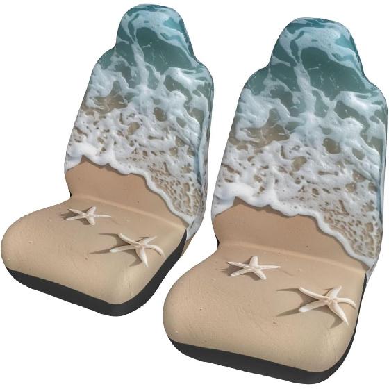 Автомобильные чехлы на сиденья с принтом морских звезд для женщин и мужчин, автомобильная подушка на сиденье в морской тематике, защитный чехол для ковшеобразного сиденья, подходит для автомобиля, внедорожника, седана, грузовика, универсальный