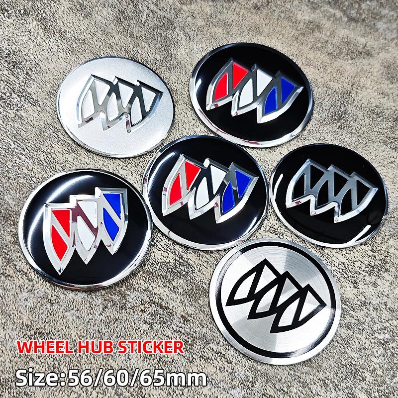 RFG3 4pcs 3D 56mm 60mm 65mm Car Wheel Hub Centre Cap For Buick Badge Emblem Hub Center Cover Car Logo Sticker Styling Accessories