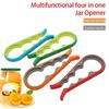 Lid Jar Opener 4 In 1 Handy Screw Cap Jar Openers Multi Purpose Can Opener Bottle Lid Grip Wrench Bottle Kitchen Gadgets