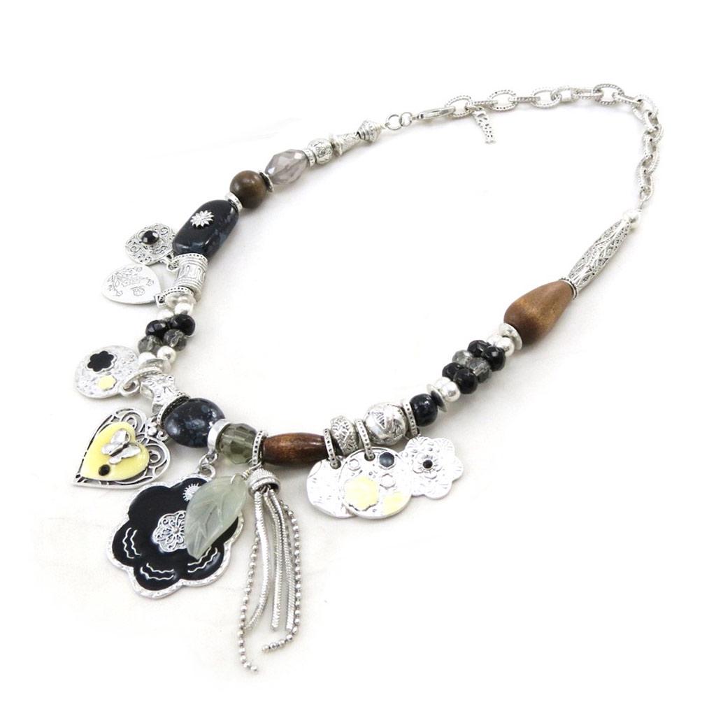 Les Trésors De Lily [C5323] - Дизайнерское колье «Бабушка», черное