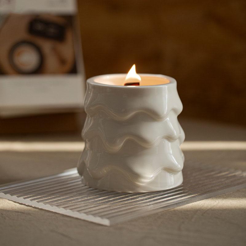 Modern Style Minimalist Cream Ice Cream Shaped Ceramic Candle