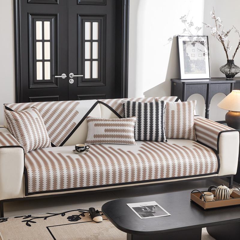 Summer Ice Silk Sofa Cushion Cool But Not Ice Sofa Seat Cushion Non-Slip Light Luxury High Sense New Sofa Cover