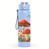 1PC Red Mushroom Forest Scene 750ml Color Plastic Sports Water Bottle Leakproof Flip Straw Lid For Sports Office Home Use