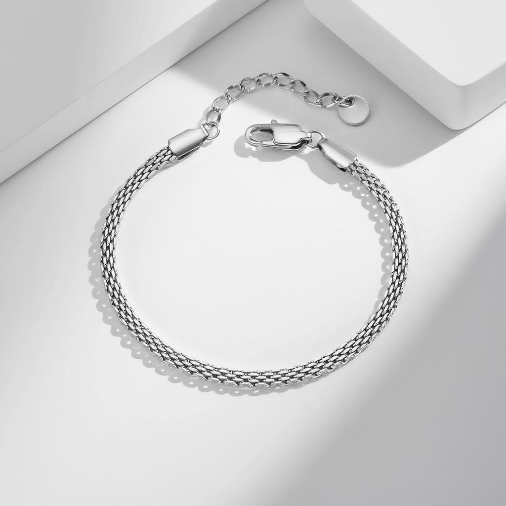 Minimalist Mesh Strap Bracelet for Women,Stainless Steel Chain Bracelets,Classic Charm Jewelry Gifts